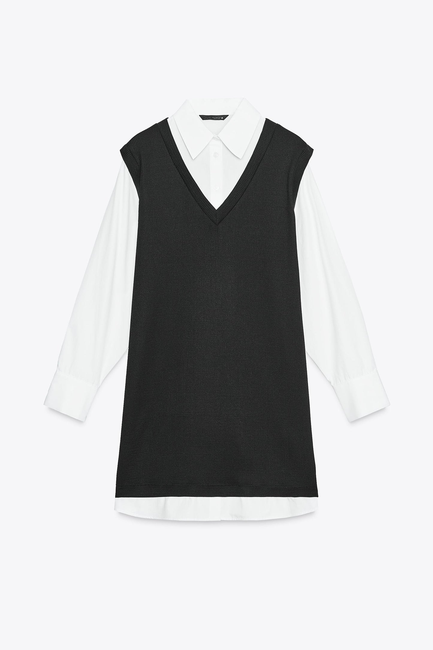 Vestido Mini Combinado Popelín