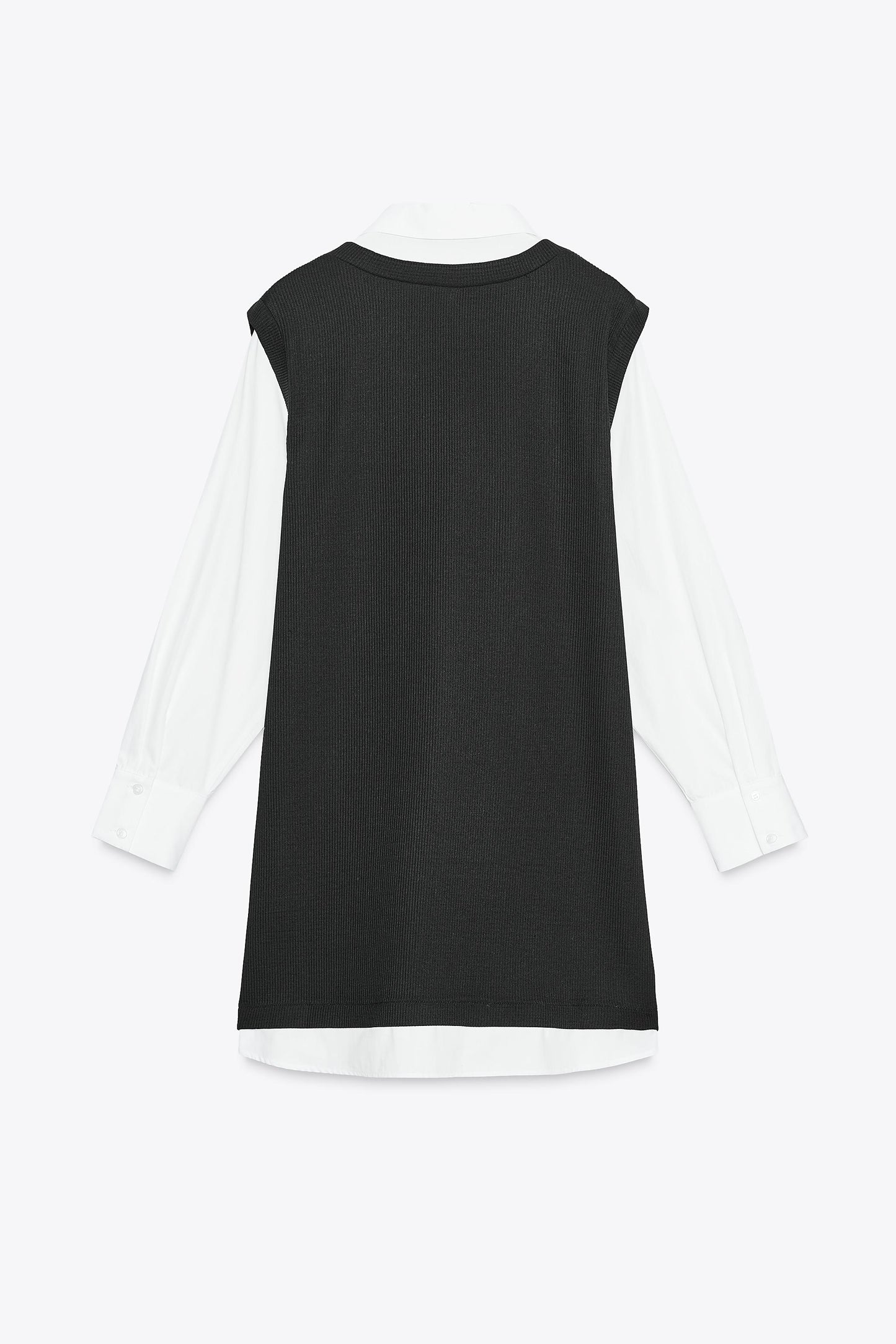 Vestido Mini Combinado Popelín